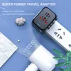 Универсальный адаптер путешествий по всему миру All in One International Waller AC Ad Ac Adapter с 5A Smart Power и 3,0A USB Type C для 200 стран 100 В-250 В