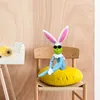 Dolls de p￡scoa Decora￧￣o de desktop Bunny Elf Statue com ￳culos Rabbit Child Gifts