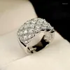 Hochzeitsringe Mode Luxus -Funkeln Kristall Ring Schmuckparty Versprechen Verlobungs Vintage Braut