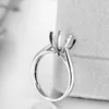 Clusterringen Sterling Silver 925 Solitaire vrouwen trendy fijne sieraden semi mount verloving trouwring setting fit ronde gesneden 7,75 mm tot 9 mm