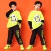 Scene Wear Children Hip Hop Jazz Dance Costume Green Street Suit Boys Korean Loose Clothing Modern Performance Clothing for Girls