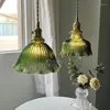 Hängslampor nordiska retro grön blommor ljuskrona restaurang lampa sovrum balkong bar korridor atmosfär e27 220v 110v