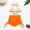 Women's Swimwear TYAKKVE Black Women's Swimsuits High Waist Bikinis 2022 String Pants Bathing Suit Female 2 Pieces Sports Beachwear