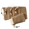 Badborstels Natuurlijke exfoli￫rende gaas Saver Sisal Soap Saver Bag Pouch Holder voor douchebadschuimen en drogen snel DHL