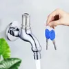 Grifos de fregadero de baño Fashionant-theft grifo de agua Tap con la llave de bloqueo interruptor de aleación Bibcocks para cocina jardín al aire libre