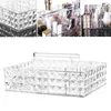 F￶rvaringsl￥dor Makeup Organiser Tray Transparent Akryl Cosmetic Display Box med handtag tydlig enkel elegant design