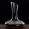 Hip Flasks 1000ML Superior Flat Base Red Wine Decanter Handmade Crystal Pourer Premium Water Carafe Thickened Wall Family Gathering