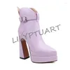 Boots Fashion Ankle Autumn And Winter Pointed Toe Waterproof Platform Elegant Women's Shoes Designer Strange Style