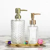 Bath Accessory Set 400ml Push Dispenser Bottle Glass Hand Sanitizer Shampoo Shower Gel Bathroom Soap Lotion