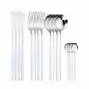 Ужин наборы посуды черные посуды Forks Nives Spoons Sutlery Set Set Set Undernable Steel Kitchenware 16pcs Luxu