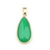 Charms Natural Semi Precious Stone Pendant Shape Of Water Drop för halsband och armband 36x19x7mm