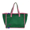 Evening Bags Trendy Color Contrast Canvas Large Capacity Shopping Women's Bag Ladies Fashion Handbags Buckle Underarm Commuter Shoulder