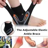 Ankelst￶d 1 pc den justerbara elastiska stag l￤ttviktig andningsbar komprimering anti sprain fotskydd bandage