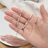 Link Armbänder 925 Sterling Silber Geometrische Kreis Einfache Armband Für Frauen Mode Hand Zubehör Pulsera Hombre Großhandel Bulk