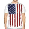 Men's T Shirts Promo Baseball Red Distressed American Vertical Flag USA Patriotic T-shirt Funny Men Shirt Print Humor Graphic Tees Tops