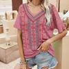 Women's T Shirts Loose Shirt Printing Women Plus Size Casual Western Ethnic Style Oversize Graphic Tee Harajuku Summer Short-sleeved Top