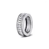 Bagues en grappe en argent Sterling 925 pour femmes clair CZ pour toujours Signature bague bijoux empilables Bague Femme