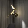 Lampade da parete FSS Nordic Gold Bird Lamp Creative Gazza LED Luci Camera da letto Comodino Balcone Scala Soggiorno TV Sfondo