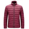 Doudounes pour hommes manteau couleur unie décontracté fermeture éclair chaud épais hommes vêtements d'hiver mode Parkas hommes