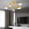 Pendant Lamps Modern Chandelier For Living Room Lighting Dining Ceiling Hanging Lamp Gold Black Bedroom Lights 3Color Switchable