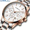 CRRJU montre pour hommes Top marque de luxe décontracté chronographe Quartz montre-bracelet Style de mode mâle militaire étanche calendrier Clock290s