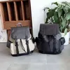 Unisex Ragazze Ragazzi Donna Stile Strisce abbinate a colori Corda Fibbia Borsa da uomo Zaini per borsone Borsone Zaino da uomo Bagpack311a