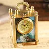 Orologi da taschino Pittura unica Orologio da polso meccanico Orologio da polso Vintage Antique Art Oil Square Retro Bronze Home Decoration