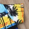 Damen-Badebekleidung für Kinder, Babys, Jungen, Outfit-Set, hawaiianischer Urlaub, Strandmode, kurzärmelig, mit Kokosnuss-Motiv, bedrucktes T-Shirt, Tops, Shorts, Hosen, 2-teilige Kleidung