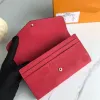 Designer plånbok handväska mode kvinnor sarah handväska mynt purses dubbla hasp plånböcker vik korthållare passhållare kvinnor röd nyckelpåse gratis fartyg