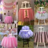 Coperchi di sedie decorazioni con gonne da tavolo in chiffon per decorazioni per il compleanno della doccia per baby shower cover per celebrazione di cover per celebrazioni 100 cm x 35 cm