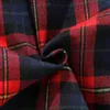 Mäns casual skjortor svart krage skjorta män höst vinter ner långärmad polyester-bomull blandad tyg plädknapp