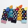 Men's Socks Fashion Casual Happy High Quality Business Dress Cotton Breathable Deodorant Polka Dot Male