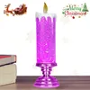 Candle Holders Christmas LED Candles Battery Operated Pillar USB Rechargeable Color Changing Glitter Party Home Decoration