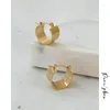 Kolczyki obręcze Peri'sbox Gold Color Copper Chunky szeroko dla kobiet minimalistyczne małe srebrne hipoalergiczne kolczyki