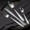 Dinnerware Sets 24pcs Stainless Steel Cutlery Set Silver Tableware Carved Handle Fork Knife Spoon Kitchen Dinner Table Flatware Gift