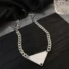 Luxury Designer Necklace Silver Rope Chain Womens Necklace Triangle Pendant Design Party Hip Hop Punk Necklaces For Mens Names Sta209g