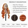 Hot Lace Wigs Halloween Ginger Highlight Synthetic for Women Glueless Hairline Pre Plucked Heat Resistant Fiber Cosplay 221216