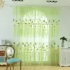 Gardin tyll ren f￶nster gardiner polyester tv￤ttbart blomma m￶nster voile tyg draperier f￶r vardagsrum sovrumsdekorationen 1 datorer
