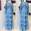 Ethnic Clothing African Dresses For Women Dashiki Classic Clothes Big Size Fashion Lace Edge Stitching Long Africa Dress Growns