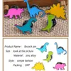 Brooches 5 Pcs /set Fashion Cartoon Dinosaur Enamel Brooch Mini Cute Animal Pins Clothes Hat Decoration Jewelry For Men Women