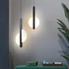 Pendant Lamps LED Black For Bedroom Dining Table Living Room Hanging Lighting Nordic Minimalist Home Decoration Suspension Light