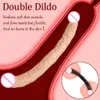 Skönhetsartiklar Överlängd Flexibla dubbla dildos Double-end Penis Realistic Dual Phallus Long Dick Stimulate Vagina och Anus Sexiga leksaker för kvinnor