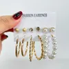 Stud Earrings Trendy Woman Jewelry 2022 Womens Earring Set Metal Pearl Big Korean Fashion Wedding Wholesale