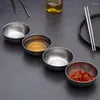 그릇 10/5pcs 스테인레스 스틸 작은 소스 접시 주방 스시 식초 간장 접시 홈 식기 조미료 트레이