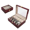 Luxury 10 Grids Wooden Wrist Watch Display Box Jewelry Storage Organizer Case watch box164r