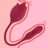 Компания красоты 2 из 1 розового вибратора женский язык лизать клитор стимулятор 10 режим режима, вибрирующий яичный фаллоимитатор для женщин для взрослых сексуальных продуктов