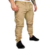 Męskie spodnie mężczyźni cienki moda swobodny jogger streetwear ładunki męskie multi-kupki spodni fitness siłowni dresowe mens305n