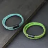 Charm Bracelets Fashion Rope Bracelet For Men Round Core Thread Magentic Braclet Homme Outdoor Emergency Rescue Survival Braslet Gift Him