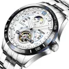 BOYZHE wengle New Mechanical watches Automatic Men Hollow waterproof Steel strap Luminous Tourbillon Perspective window automatic 171e