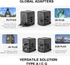 PD 35W Universal Travel Adapter QC Fast Charger European International Travel Pult Power Converter 3 USB 2 TYEP C USA/EU/AU/UK SOCKETS AC Sockets